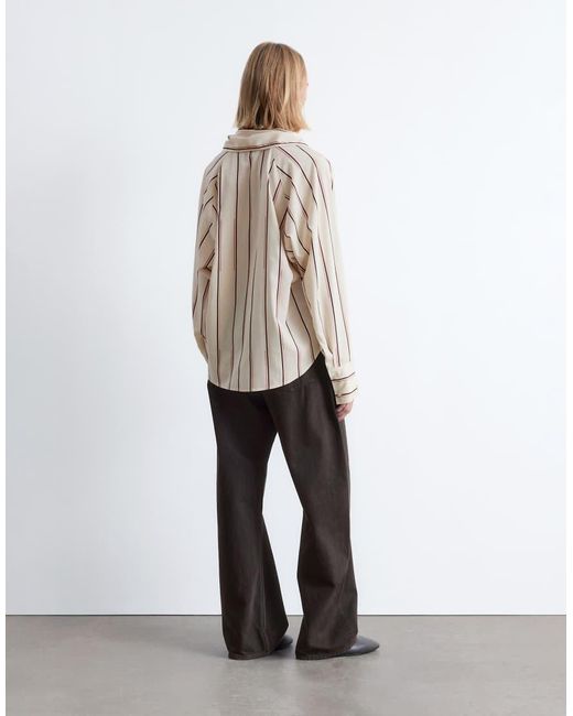 & Other Stories White Scarf Neck Blouse With Volume Sleeves