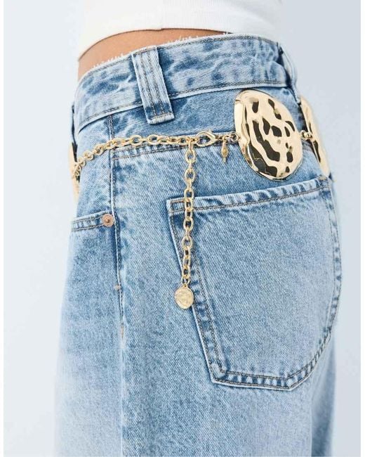 Stradivarius Metallic Large Circle Metal Belt