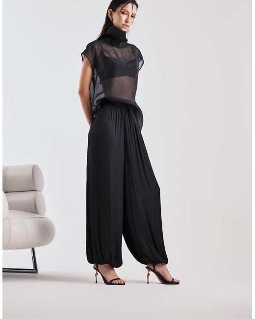 JW PEI Black Alivia Heeled Sandals With Gold Metal Heel