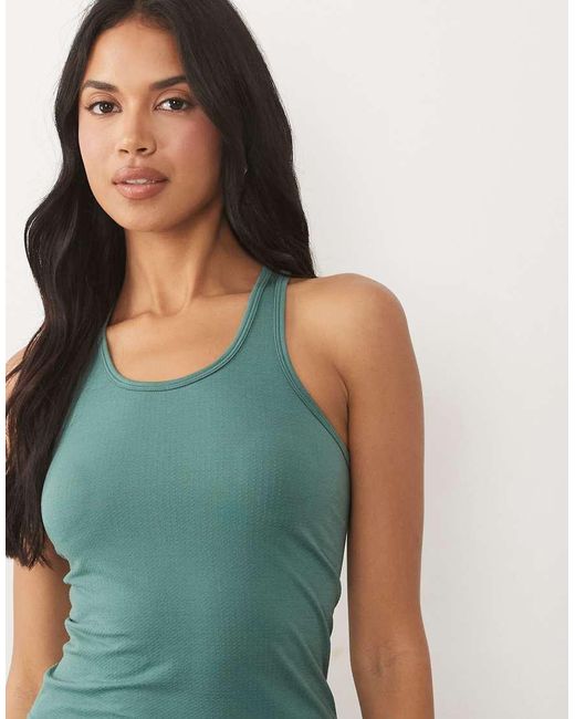 4505 Blue Lightweight Seamless Mesh Running Singlet