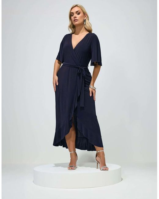 Yours Clothing Blue Wrap Maxi Dress