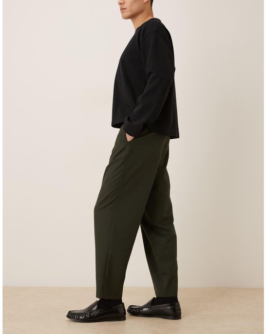 Pantalon habillé coupe fuselée oversize à chevrons ASOS pour homme en coloris Black