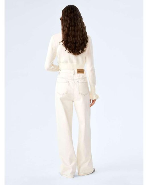 OMNES White Jeans Orielle High-Rise Jeans With Patch Pockets