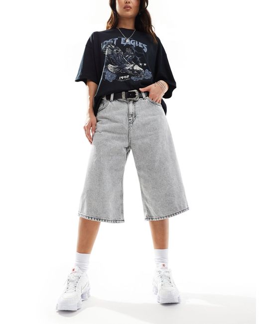 Monki Gray – paige – jeans-jorts