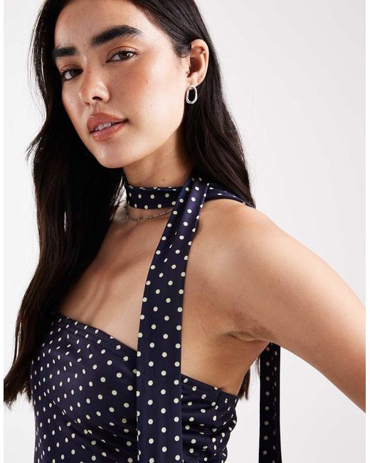 Top A Fascia A Pois Con Sciarpa di Miss Selfridge in Blue