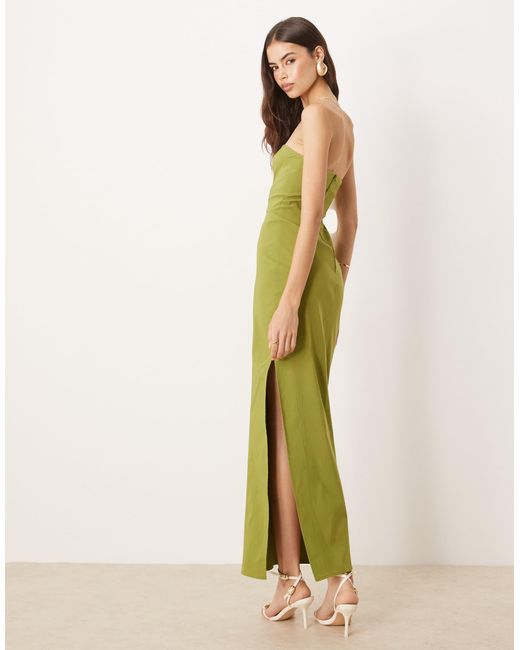 ASOS Green Asos design tall – trägerloses midikleid aus bengaline