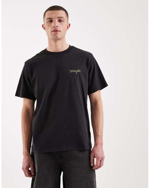 Wrangler Black Graphic Tee for men