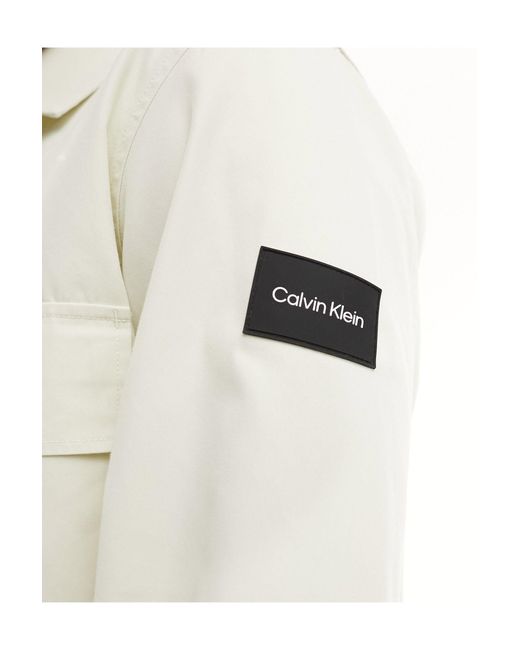 Surchemise en nylon et coton Calvin Klein pour homme en coloris White