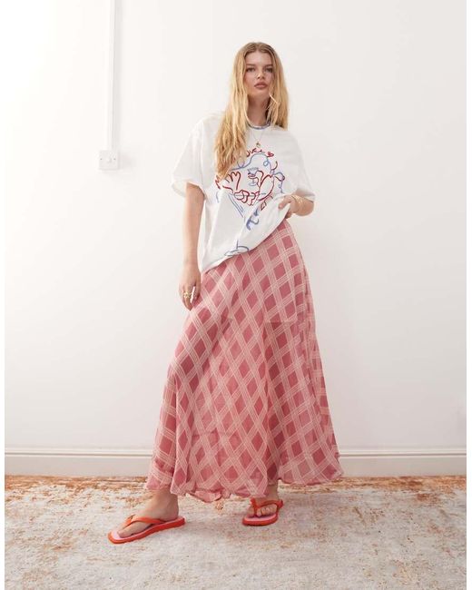 Reclaimed Vintage Pink Festivals Full Circle Maxi Skirt