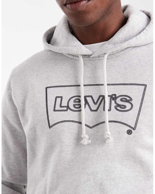 Levi's White Rope Batwing Logo Standard Hoodie for men