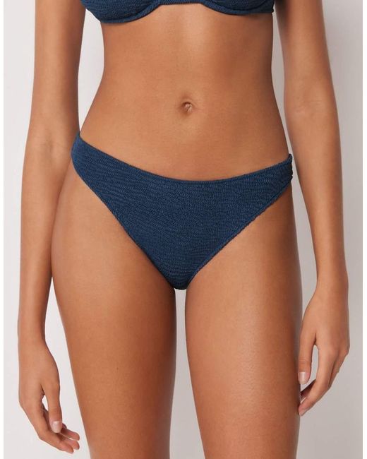 Calzedonia Blue Bikini Bottoms Crinkle Waves