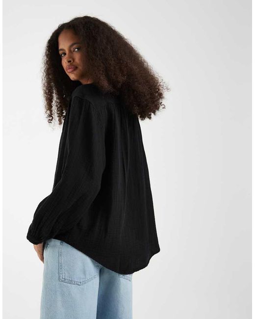 Gap Black Oversized Linen Look Shirt