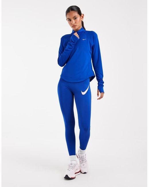 Nike Blue Tempo Dri-Fit Half Zip Top