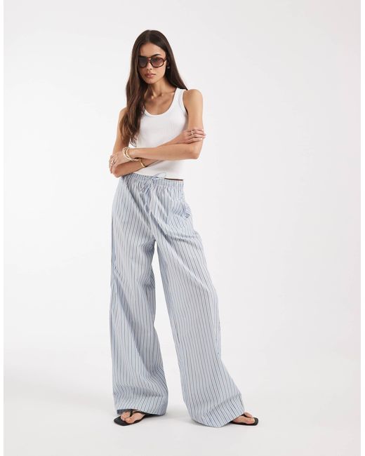 Pantalon ample à rayures ONLY en coloris White