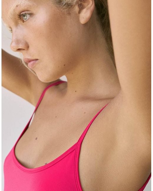 Pull&Bear Red Polyamide Bodysuit With Thin Straps
