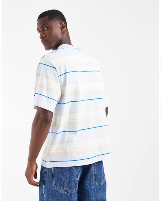 Adidas Originals White Relaxed Striped T-shirt for men