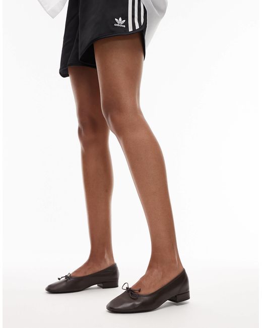 Mango Brown – leder-ballerinas
