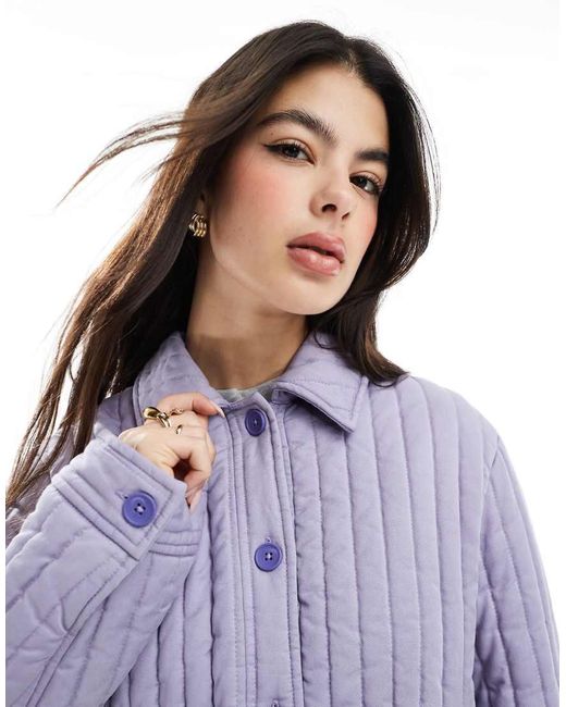 Camicia Giacca Trapuntata Lilla Slavato di ASOS in Purple