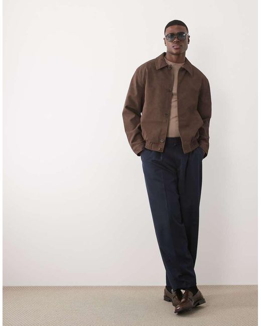 ASOS Brown Faux Suede Jacket for men