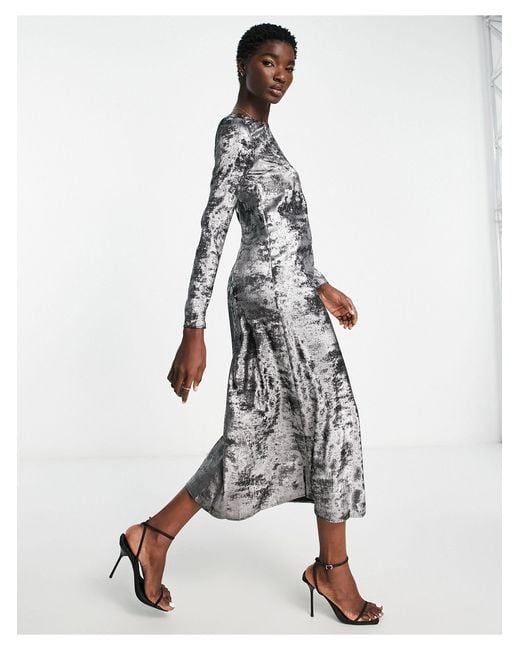 River Island Satin Slip Maxi Dress in White Lyst