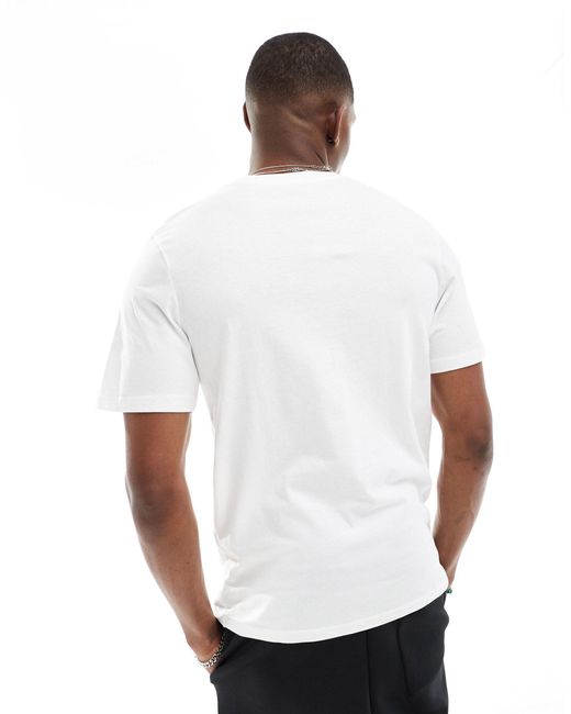 Jack & Jones White Oversized T-shirt With Chest Print for men
