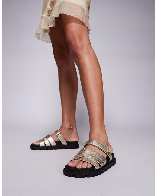 SIMMI Metallic Simmi london – adelle – flache riemchensandalen