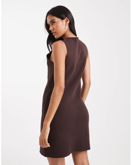 Vero Moda Purple Knitted Mini Dress With Covered Buttons