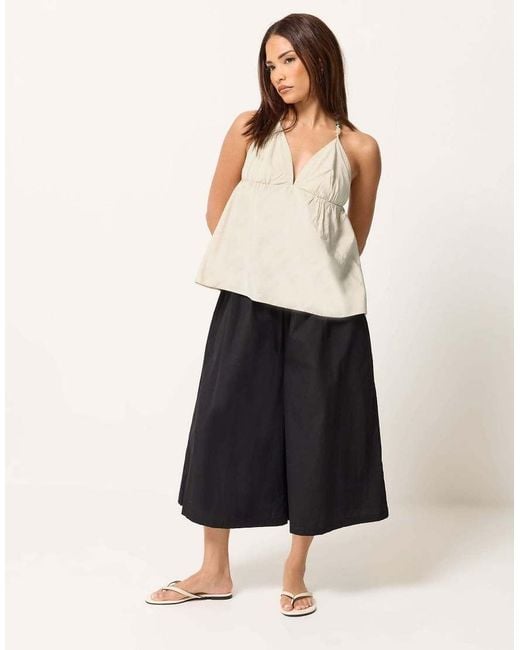 PixieGirl Natural Petite Beaded Halterneck Top