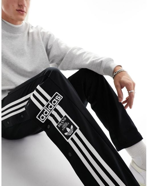 Adidas Originals Black Adibreak Side Logo Pants for men