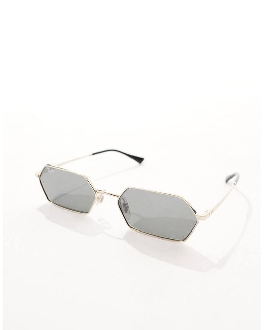 Gafas De Sol Doradas Y Negras Con Montura Hexagonal Yevi De Ray-Ban de color Brown