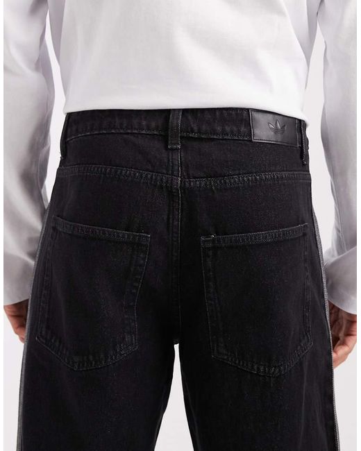 Adidas Originals Black Firebird Loose Fit Jeans for men