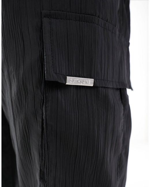 Pantalon cargo d'ensemble texturé Sixth June pour homme en coloris Black