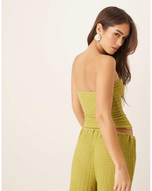 ASOS Green Longline Textured Bandeau Co-Ord