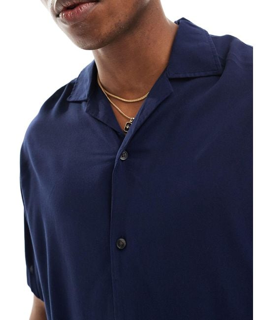 Jack & Jones Blue Revere Collar Shirt for men