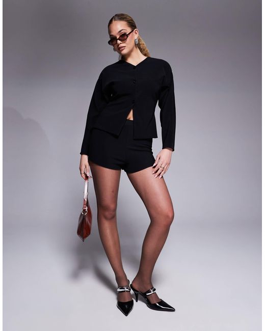 Short d'ensemble nervuré à strass thermocollés ASOS en coloris Blue