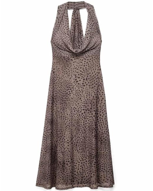 NA-KD Brown Halterneck Maxi Dress