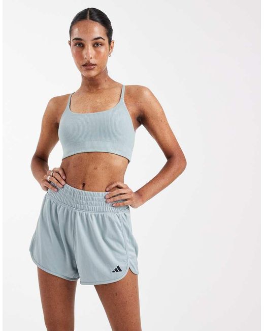 Adidas Originals Blue Light Support Ribbed Sports Bra