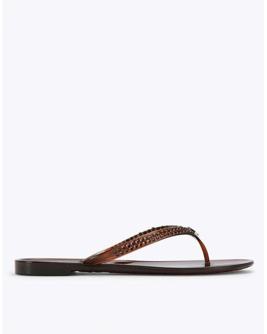 Carvela Kurt Geiger White Arena Jewel Sandal Flat Sandals