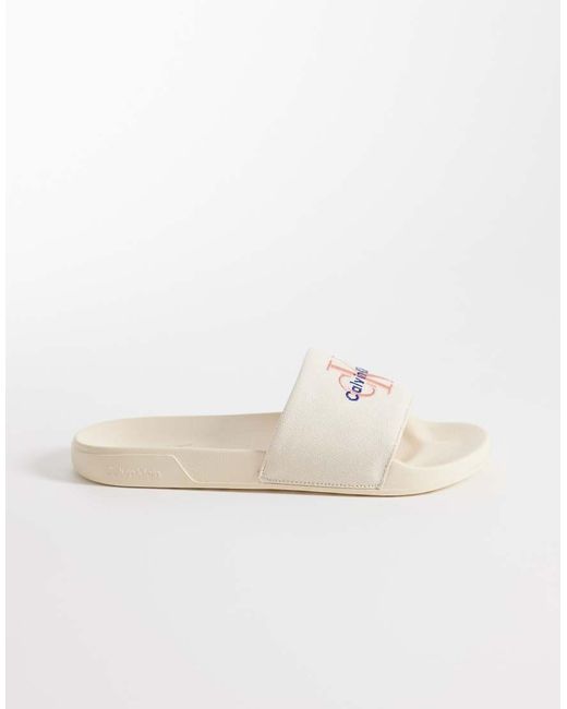Calvin Klein Natural Jeans Essential Logo Slides
