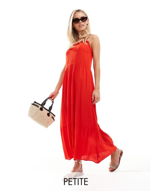 Miss Selfridge Red Cheesecloth Tie Maxi Sundress