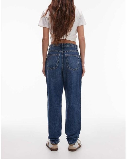 Vaqueros Mom De Talle Alto Original De TOPSHOP de color Blue