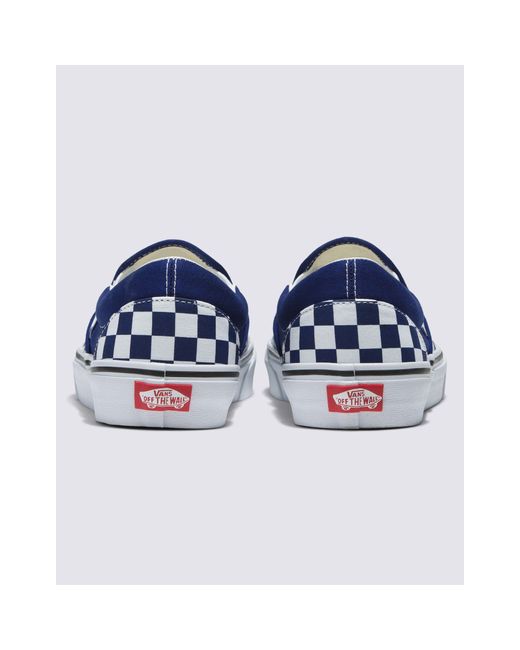 Vans Blue Classic Slip On Checkerboard Sneakers for men