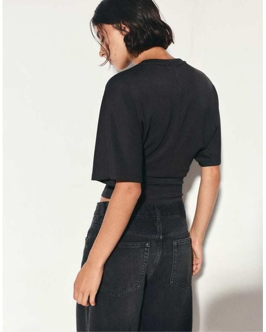 Pull&Bear Blue Modal Batwing Sleeve T-shirt