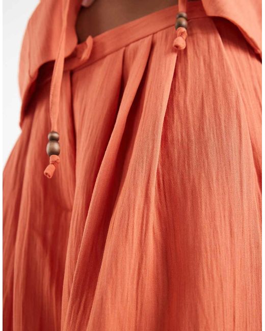 Vero Moda Orange Tailored Pleated Wide Leg Trouser Co-ord