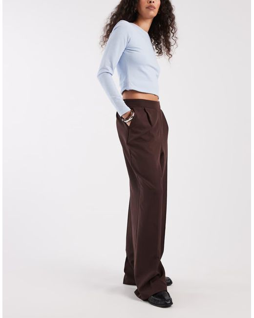 New Look White Pull On Wide Leg Tailored Trousers