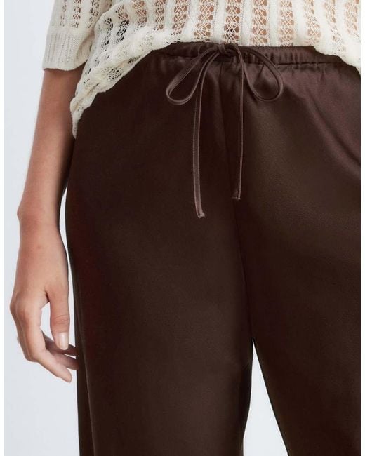 & Other Stories Brown Wide Leg Satin Trousers