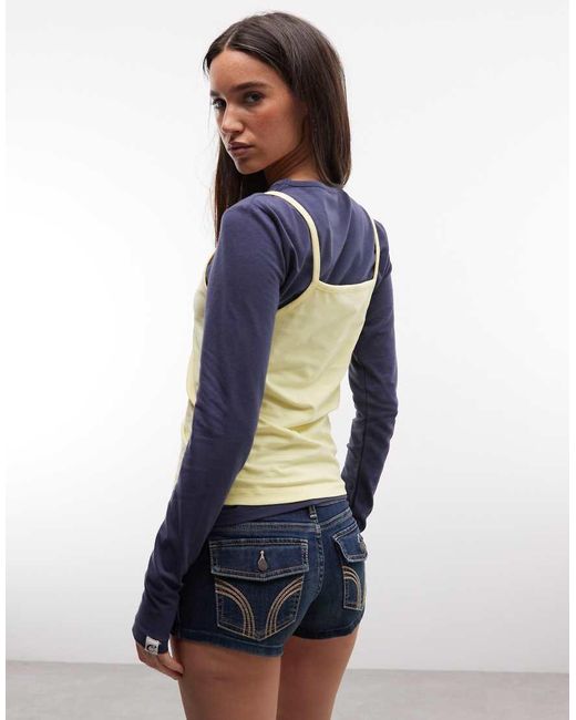 Collusion Blue Double Layer Cami Top