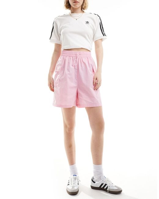 Adidas Originals Pink Three Stripe Cargos Shorts