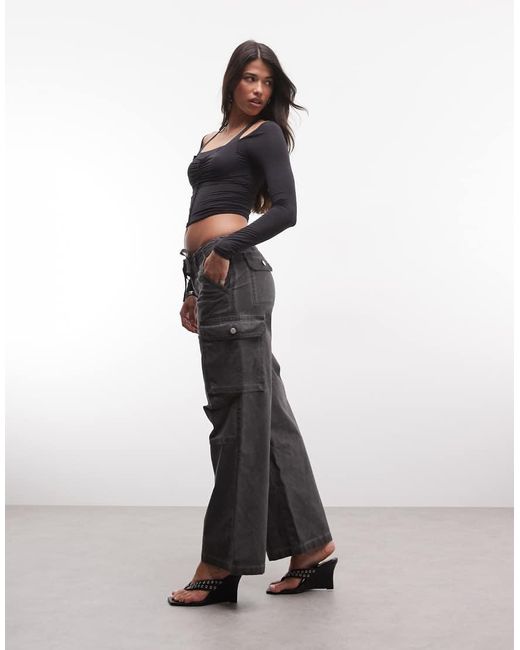 I.AM.GIA White Jaxxon Low Rise Oversized Wide Leg Cargo Trousers