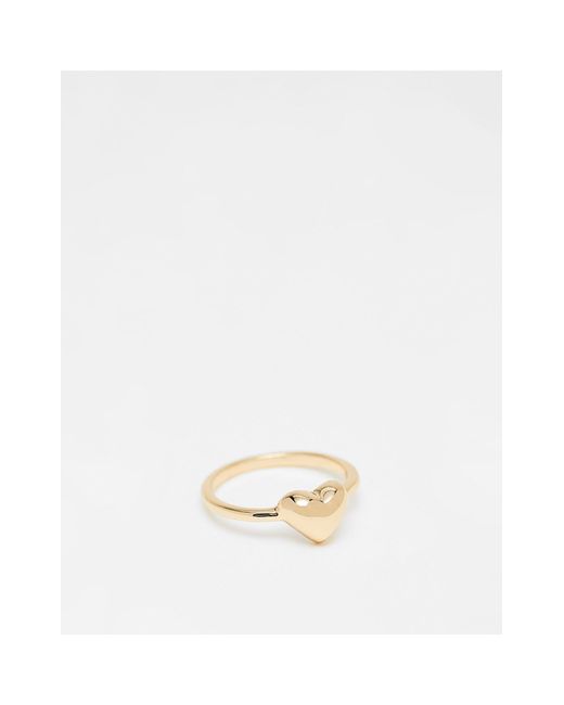ASOS White Ring With Puff Heart